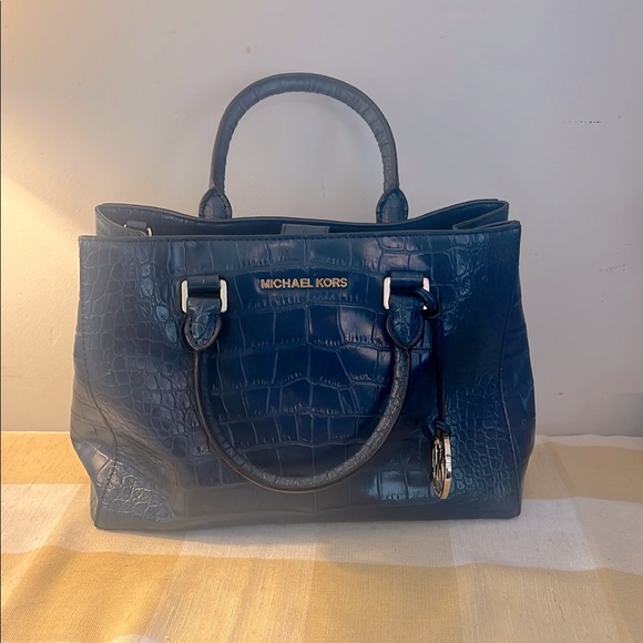 Michael Kors Blue Satchel Sophisticated Structured Design - Picture 1 of 9